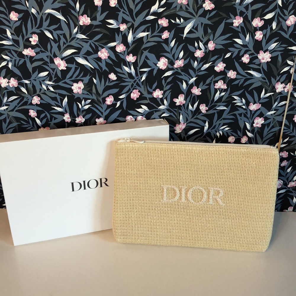 Dior Beige Cosmetic Bag